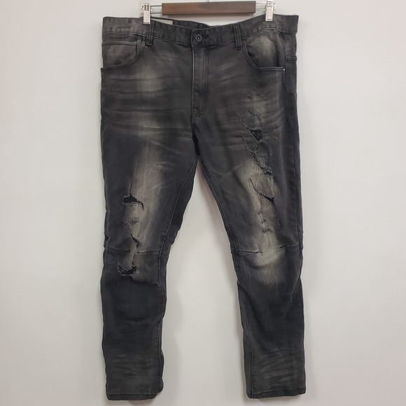 smoke rise ny Other - Smoke Rise Mens Distressed Moto Skinny Jeans Size 42/32 Black Alternative Grunge